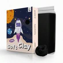 9色泡沫黏土（200克）-柔軟,有彈性,自然乾燥-理想的花卉裝飾,角色扮演,模擬烘焙,史萊姆和塑造藝術用品 - 黑色 - 查看 2