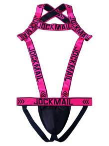 JOCKMAIL Men's Jockstrap & Briefs Combination, Sexy Athletic Underwear With Shoulder Straps - Pink - View 3