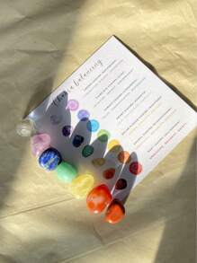 1 Set Healing Crystal Tumbled Stones Gypsum Thin Section Seven Chakra Healing Stone Kit Meditation Stones Home Decoration Christmas Gift