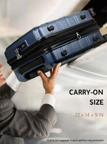 LUGGEX Mặt cứng Hành lý Với Bánh xe Và Khóa , Cổng USB Mang Và Kiểm tra Hành lý - Màu xanh lam - Xem 6