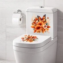1入組美麗的花朵、蝴蝶、蜻蜓組合廁所貼花 - 彩色 - 查看 4