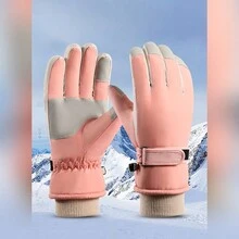 男女適用的冬季手套,帶有溫暖的觸控內裡,適合騎行、跑步、開車、健行、步行、發短信、園藝和日常活動。 - 黑色 - 查看 2