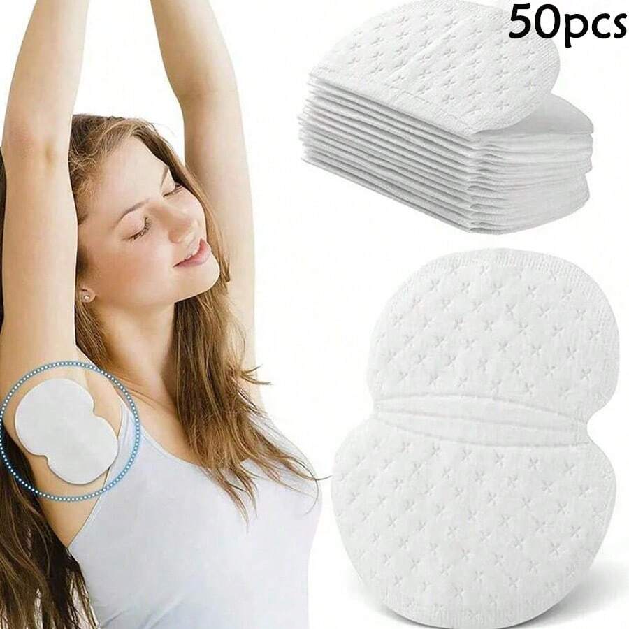 10片/50片腋下吸汗垫，男女通用吸臭速干一次性止汗贴，淋浴，客厅家居卧室浴室家居装饰，旅行用品，婚礼，派对，生日，送给男士妈妈爸爸朋友的礼物，新年，配饰，有趣的礼物 - 白色 - 查看 1