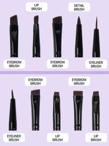 MAANGE 10pcs Professional Eye Brushes Set&2pcs Triangle Flocking Powder Puff For Dry Use,Eyebrow Brush,Eyeliner Brush,Detail Brush,Makeup Tools With Soft Fiber For Easy Carrying,Brush For Travel,Brush Set,Makeup Brush Kit,Make Up Brush Set,Make Up Set Complete,Makeup Brush Set,Complete Makeup Kit,Brush Kit,Brushes Makeup Set,Makeup Gift Set,Set - Black - View 4