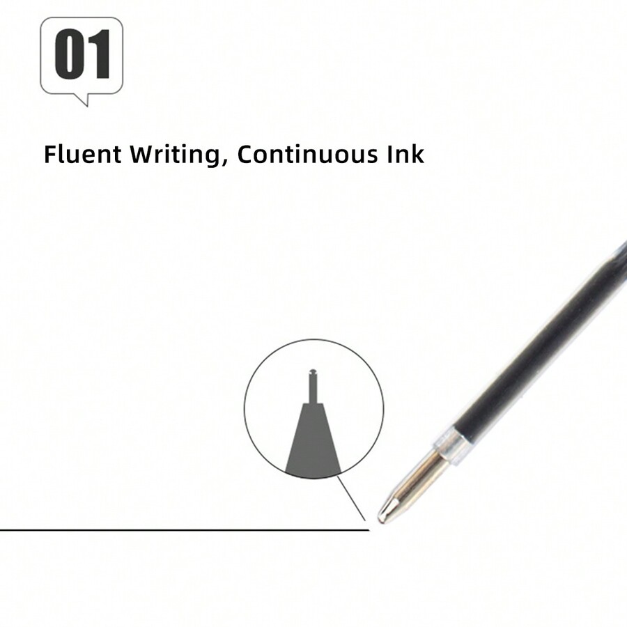 Plastic Ballpoint Pen Refills (Sold In 5pcs) Smooth Writing Replaceable