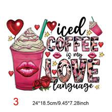 1入組情人節系列熱轉印貼紙,卡通心形信印刷熱轉貼紙,diy衣物t恤連帽衫牛仔褲手提袋裝飾 - 14 - 查看 5