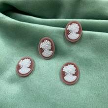 1 件復古美容樹脂浮雕 Diy 珠寶吊墜、胸針、戒指、項鍊、耳環配件 - 棕色 - 查看 5