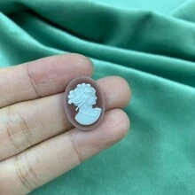 1 件復古美容樹脂浮雕 Diy 珠寶吊墜、胸針、戒指、項鍊、耳環配件 - 棕色 - 查看 2