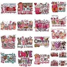 1入組情人節系列熱轉印貼紙,卡通心形信印刷熱轉貼紙,diy衣物t恤連帽衫牛仔褲手提袋裝飾 - 14 - 查看 2
