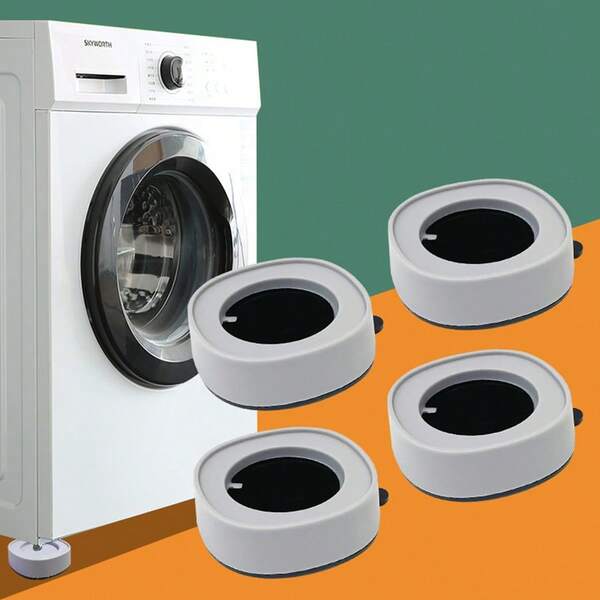 4pcs Pu AntiVibration, AntiSlip Pads With Strong Adhesive Suction