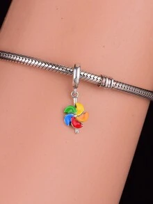 HuooNew 1pc Minimalist 925 Sterling Silver Windmill Pendant Bead Diy Commemorative Unisex Children Birthday Gift - Q3246 - View 3