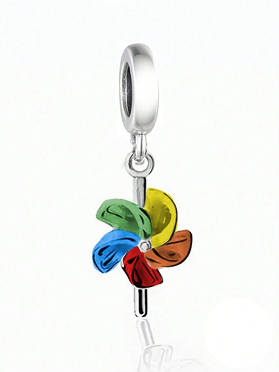 HuooNew 1pc Minimalist 925 Sterling Silver Windmill Pendant Bead Diy Commemorative Unisex Children Birthday Gift - Q3246 - View 1