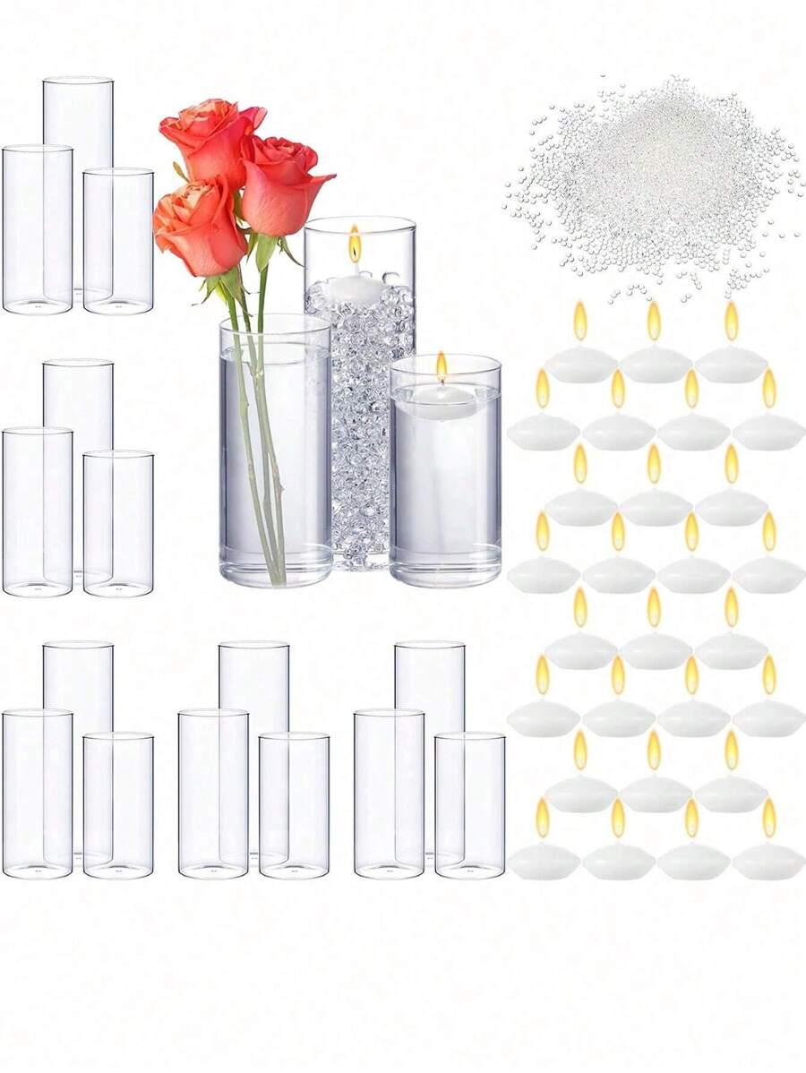 1套5入組1.5英寸小浮蠟燭,適用於婚禮中心裝飾、婚禮桌面裝飾、浮動泳池蠟燭、情人節裝飾、婚宴派對泳池浴缸晚宴小禮物 - 無色 - 查看 1