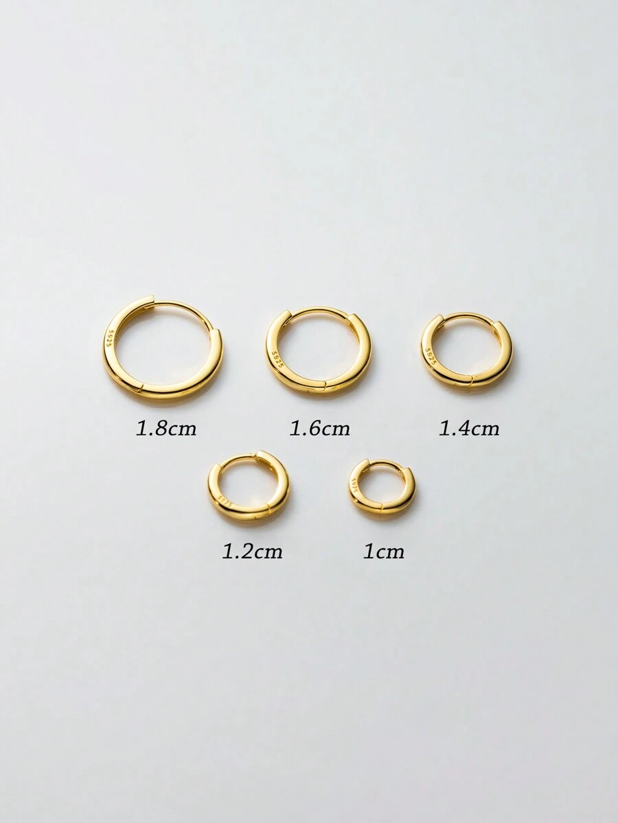 MODIAN Sterling Silver Minimalist Hoop Earrings - Gold - View 1