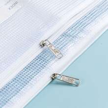 1pc Pink Double-Layer Thickened A3 Waterproof Document Bag With Large Capacity, For Stationery, Desktop Organization, Art Portfolio And More - Pink - View 7