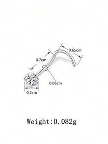 1set 4pcs Street Hip-Hop Style Stainless Steel Digital Shaped Nose Rings, Suitable For Men And Women To Wear In Daily Life Or Parties - Silver - View 9