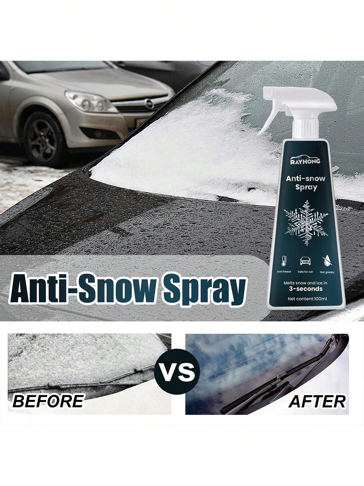 1pc 100ml Snow Melting Agent Car Windshield Mirrors Defrosting