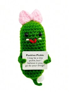 1pc Couples' Knitted Plush Cucumber Doll For Diy, Keychain, Pendant Or Home Decor Gift For Valentine'S Day, Girlfriend, Boyfriend, Family, Friends - Multicolor - View 8
