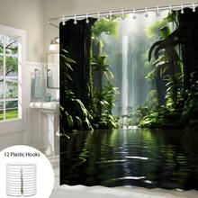 淋浴簾 - 綠色 - 查看 5