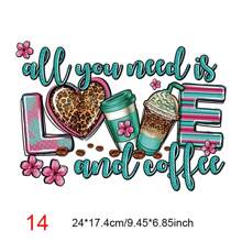 1入組情人節系列熱轉印貼紙,卡通心形信印刷熱轉貼紙,diy衣物t恤連帽衫牛仔褲手提袋裝飾 - 14 - 查看 1