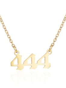 1個創意小型不銹鋼幸運號碼吊墜項鏈,男女適用,適用於工作服裝 - 銀色 - 查看 4