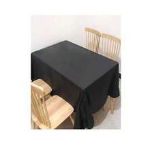 1入純色桌布,生日派對婚禮桌布,擦拭布,長方形桌布裝飾,派對裝飾,派對用品 - 黑色 - 查看 3