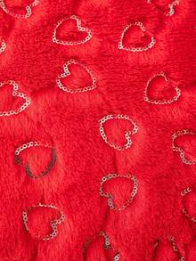 情人節毛絨閃粉紅心形枕套,1個裝 - 紅色 - 查看 5