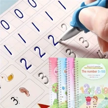 4pcs/Set English Letter Groove Handwriting Exercise Writing Painting Practice Board For Children With Control Pen And Magic Writing Stickers For Early Education - Style 3 - View 1