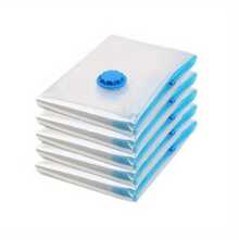 5pcs 60*80cm Vacuum Storage Bags With 1pc Hand Pump, Space Saver Sealer Bags With Travel Hand Pump, Airtight Compression Bags For Clothes, Pillows, Comforters, Blankets, Bedding - Clear - View 2