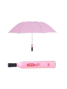 1pc Random Color Ladies' Sun Protection Umbrella, Rain Umbrella, Mini Outdoor Purse Umbrella, Beer Bottle Design - Pink - View 2