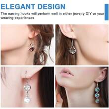 300入組低過敏銀色和金色耳環鉤套裝,耳環製作工具,包括低過敏耳鉤、耳扣和跳環等 - 300件 - 查看 6