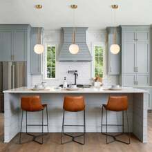 Lighting Black Globe Pendant Light Mid Century Modern Pendant Lights Kitchen Island Industrial Farmhouse Round Glass Pendant Lighting Single Hanging Light Fixture Gold - Gold - View 2
