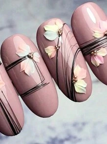 1 件裝蜘蛛 Uv 凝膠美甲拋光清漆線條設計創意繪畫拉絲凝膠 Diy 美甲裝飾 - 黑色 - 查看 6