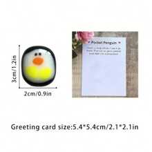 1只可愛的小口袋企鵝和帶有字句的卡片,是送給家人、朋友和摯愛們的完美禮物,讓他們在特別的日子裡感受到你的關愛 - 黃色 - 查看 7