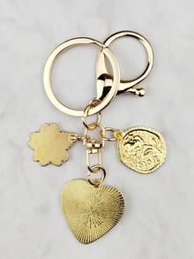 1pc Love Or Rose Shaped Keychain In Velvet Bag Packaging, Car Key Pendant For Couples Or Bags, Small Valentine'S Day Gift For Friends - Burgundy - View 8