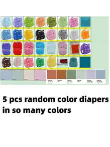 5pcs Cloth Diaper(Random Color)Baby Shower Family Decorations Gifts - Multicolor - View 6