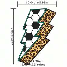 1/2入組足球畫熱壓熱轉印貼紙,用於diy衣服,t恤,口罩,牛仔褲,背包,男士熱轉印膠片 - 多色 - 查看 2