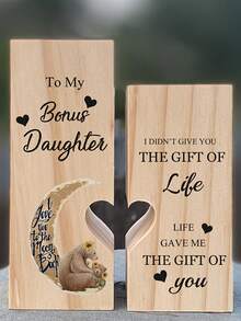 1入木製燭台,作為領養女兒的母親送禮,非常適合房間裝飾,攝影道具,約會氛圍裝飾,咖啡桌/客廳裝飾,婚禮/生日派對裝飾（不含蠟燭） - 彩色 - 查看 4