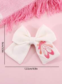 1 Stück Weißes Ballettschuhe Bestickter Haarspange Mit Schleife Für Mädchen