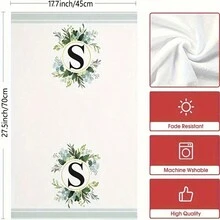 1入18×28英寸矩形聚酯纖維廚房毛巾,綠色植物和花卉印花,灰綠條紋邊緣,白色極簡風格,多用途毛巾,適用於廚房、浴室、客廳、餐廳、臥室等場景和場合。是送給父母、朋友的理想禮物,也是婚禮禮物的好選擇。 - 白色 - 查看 2