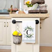 1入18×28英寸矩形聚酯纖維廚房毛巾,綠色植物和花卉印花,灰綠條紋邊緣,白色極簡風格,多用途毛巾,適用於廚房、浴室、客廳、餐廳、臥室等場景和場合。是送給父母、朋友的理想禮物,也是婚禮禮物的好選擇。 - 白色 - 查看 5