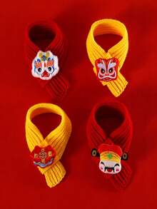 1入組寵物新年裝飾頸巾作為配飾 - 紅色 - 查看 3