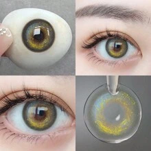 1 Pair Shinning Color Contact Lens For Eyes Beauty Makeup Cosmetic Lenses Yearly Disposable 14.5mm - Blue - View 1