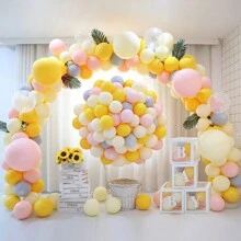 245入組黃色氣球花環弧形裝飾套件,非常適合生日派對、婚禮、訂婚、畢業典禮、黃色氣球主題派對 - 彩色 - 查看 5