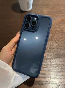 Funda dura transparente de estilo minimalista compatible con Apple 17 Pro Max/17 Pro/17 Air/17/16 Pro Max/16/16 Pro/16 Plus/16e/12/13/14 Pro Max/XS/XR/11 Pro/11 Pro Max/12 Pro/12 Pro Max/13 Pro/13 Pro Max/7 Plus/14 Pro/14 Pro Max/14 Plus/7 Plus/8 Plus/8/SE2, material acrílico - azul real - Ver 3