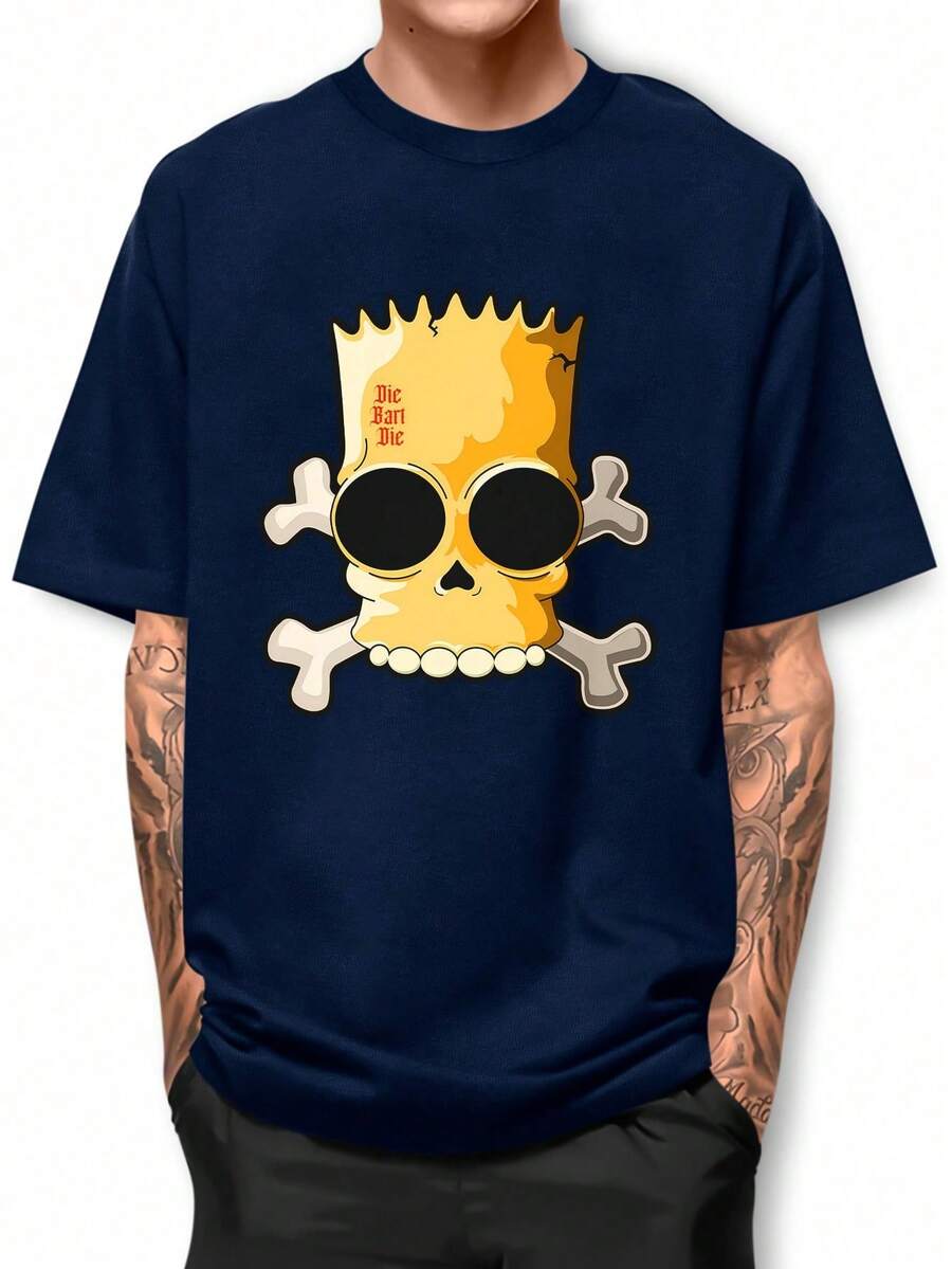 Men T-Shirts - 藏蓝色 - 查看 1