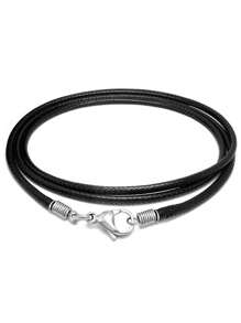 Leather Necklace Cord With Clasp, 16inch-24inch Braided Rope Necklace For Men Women  Stainless Steel Clasp, 2mm Black Leather Cord Necklace Brown Leather Necklace