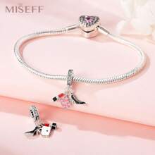 MISEFF 1 件 S925 银女性元素口红包高跟鞋吊坠女士手链项链配饰 DIY 珠宝吊坠生日婚礼礼物 - OSC0018 - 查看 2