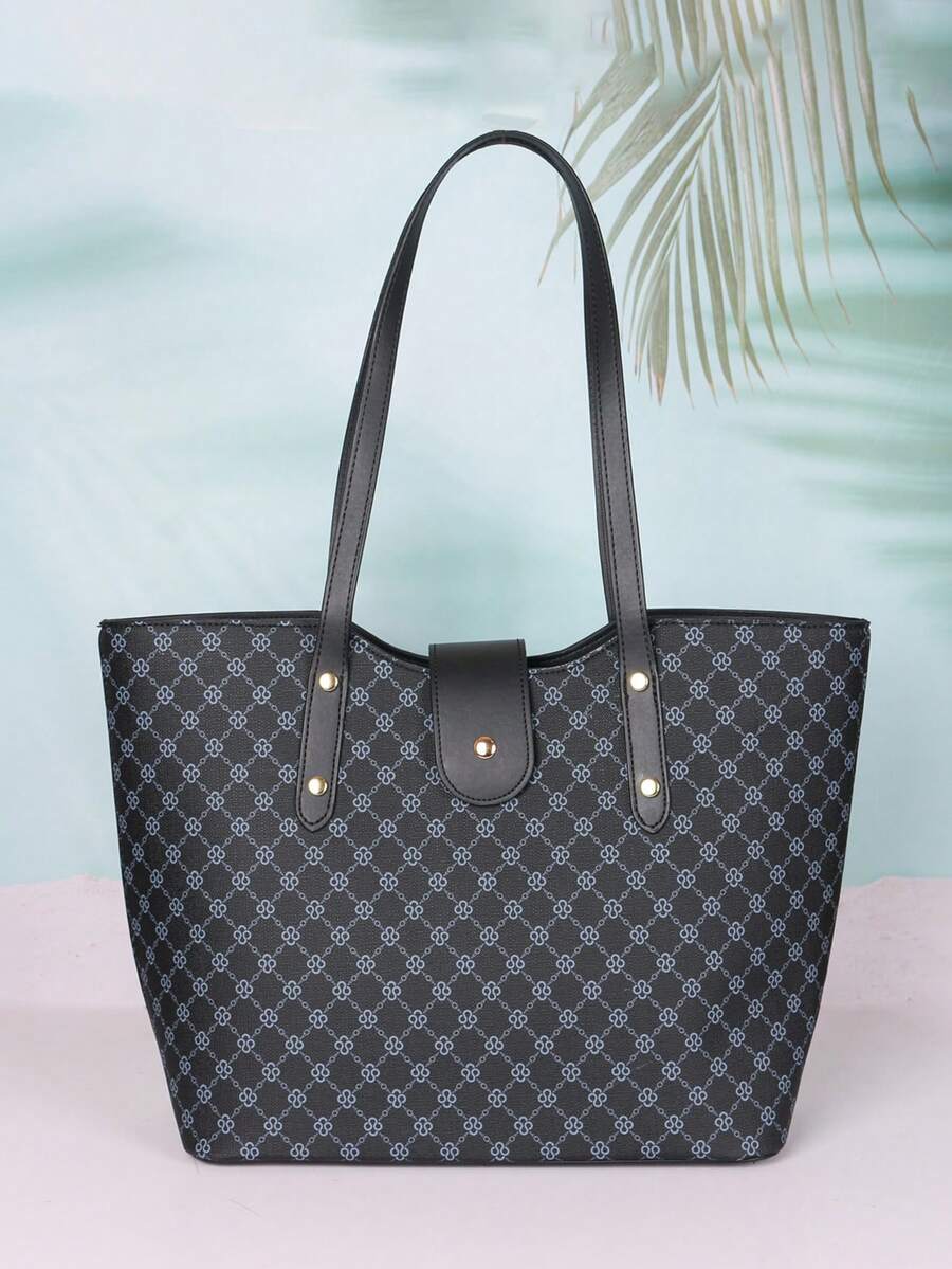 HOVI'S 時尚休閒女士手提包通勤攜帶大容量多功能肩袋手提袋斜跨袋女士手提包聖誕禮物情人節禮物 - 藍色 - 查看 1