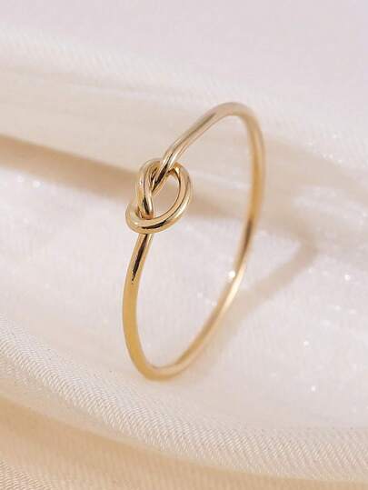 ESBERRY 1入組Love打結圓環女士們首飾類適合女士S925純銀簡約風素色圓環精細的首飾類適合女孩日常生活裝飾適用於情侶約會禮物